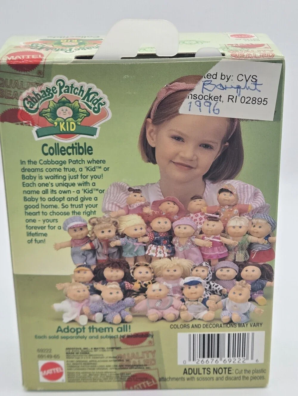 Vintage 1995 Mattel Cabbage Patch Kids 4.5” Baby Doll Ramona Audra DOB Sept 19